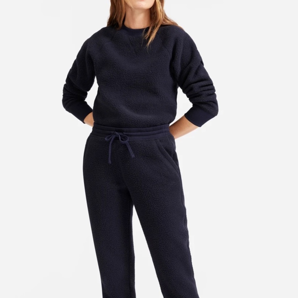 Everlane ReNew Fleece Sweatpant in Navy